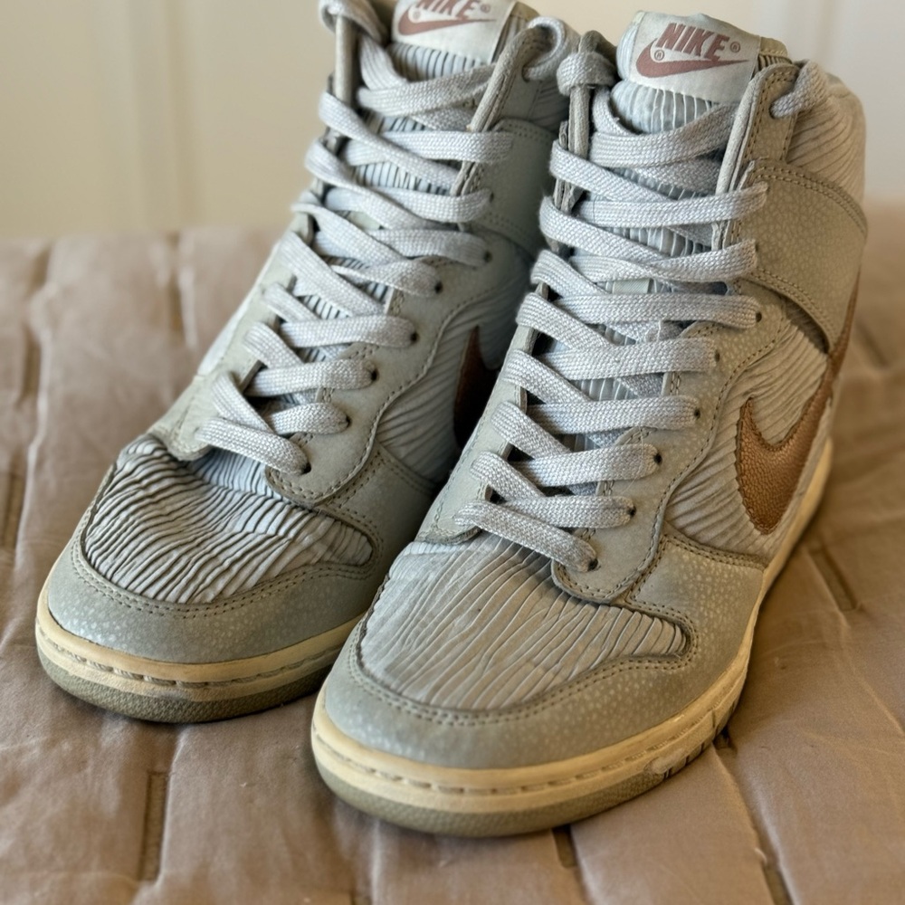 Nike Women's Dunk Sky High High-Top Sneakers - Gray and Bronze